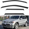 4pcs Front+Rear Smoke Tint Sun/Rain Guard Outside Mount Tape-On Vent Window by LQQDP