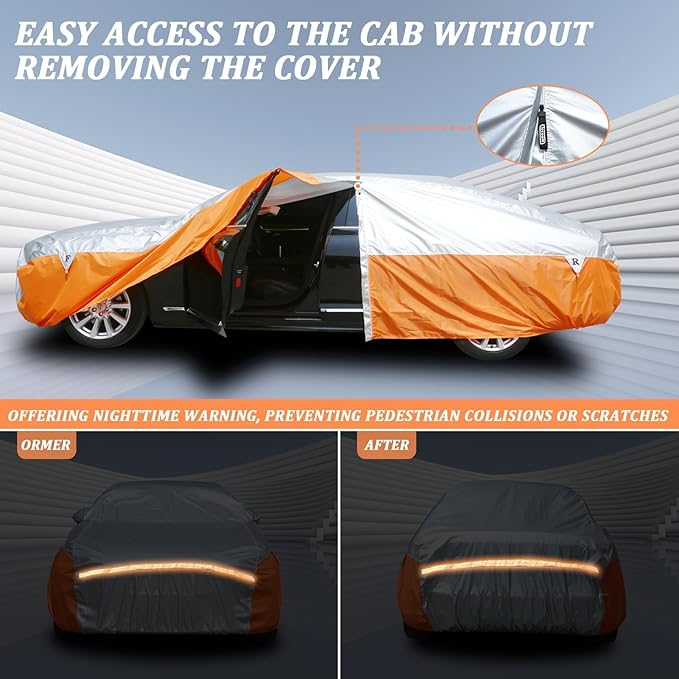 Waterproof Car Cover for Automobiles, All Weather Full Exterior Covers Fit for - Image 4