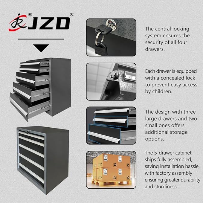 JZD Garage Storage Cabinet System Workshop, Tool Cabinets Combo - Image 7