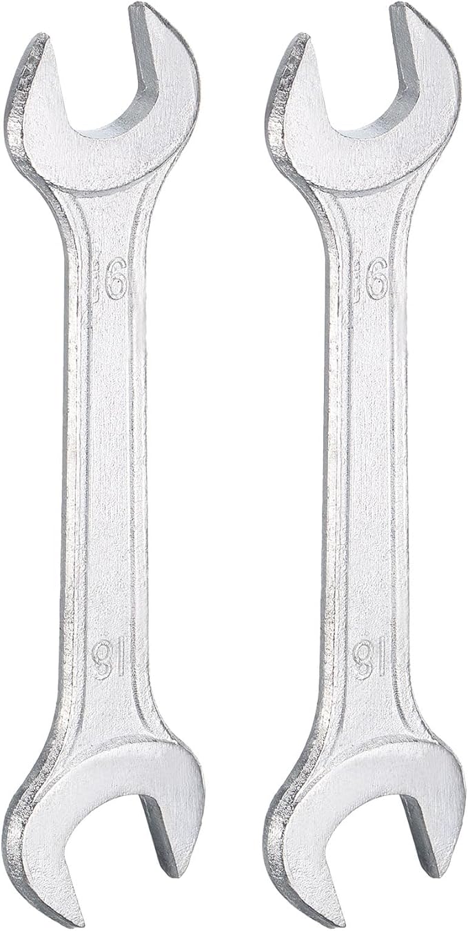 HARFINGTON 2pcs Double Open End Wrench 16mm x 18mm Metric 15 Degree Offset by HARFINGTON