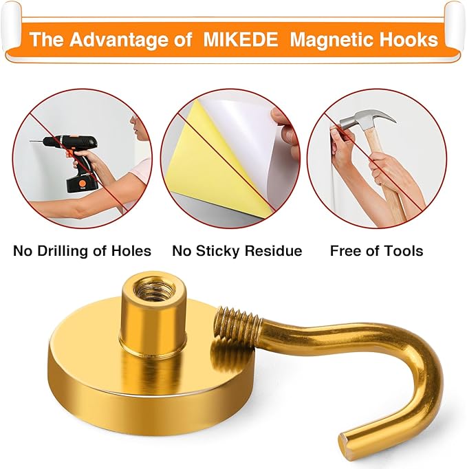 MIKEDE Magnetic Hooks Heavy Duty, 40 Lbs Magnet - Image 3