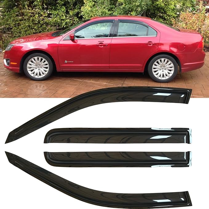4pcs Shatterproof Outside Mount Style Sun Rain Guards Side Window Wind - Image 2