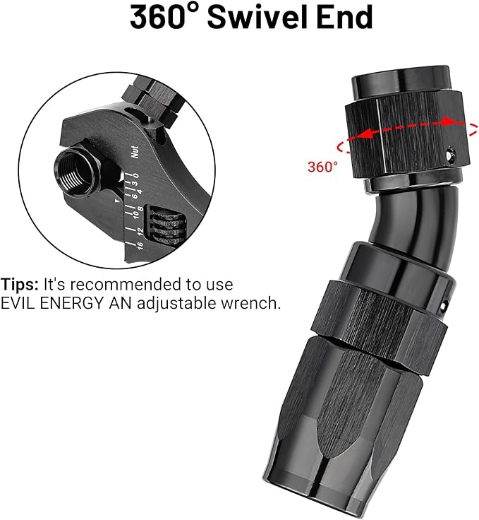 EVIL ENERGY 4AN 30 Degree One Piece Full Flow Hose End Fitting Swivel - Image 4
