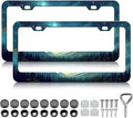Starry Sky Mountain License Plate Frames by Unknown