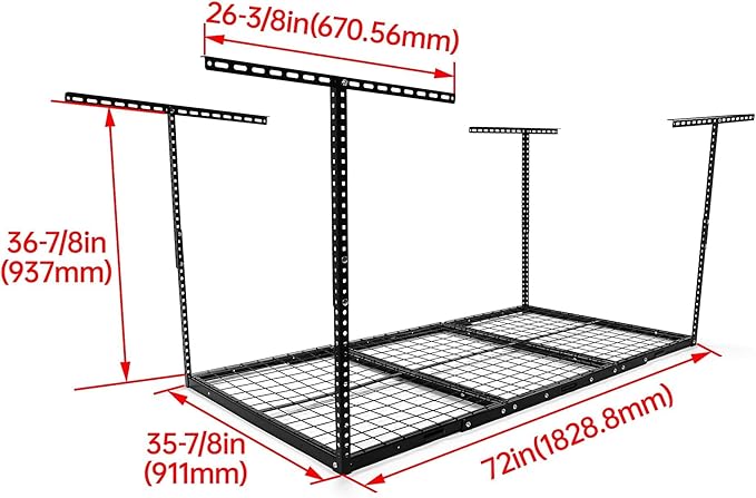 Kojem 3x6 Overhead Garage Storage Rack Adjustable Ceiling Garage Organization - Image 3