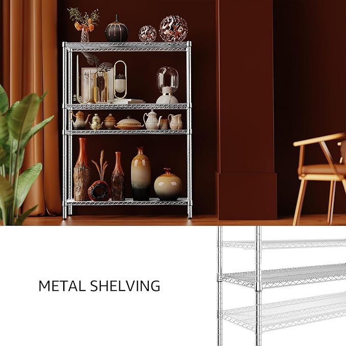 IZEUK 2640 LBS Garage Shelving Wide Storage Shelves 4 Tier Metal Shelves Heavy - Image 6