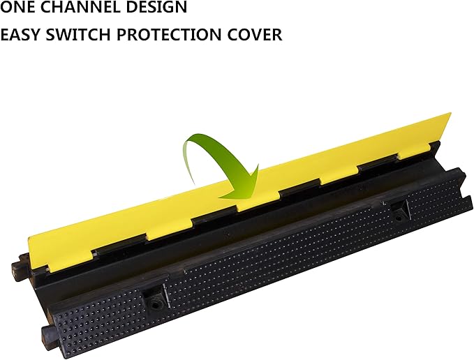 4 Pack Rubber Cable Ramp Hose Cable Protector Ramp 1 Channel 22000Lbs Load - Image 6