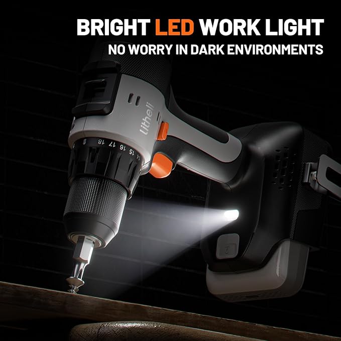 Litheli Cordless Drill Driver, Electric Power Drill - Image 4