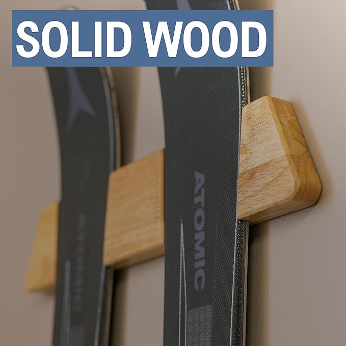 StoreYourBoard Minimalist Wood Ski Rack – Vertical Ski Storage Holder - Image 3
