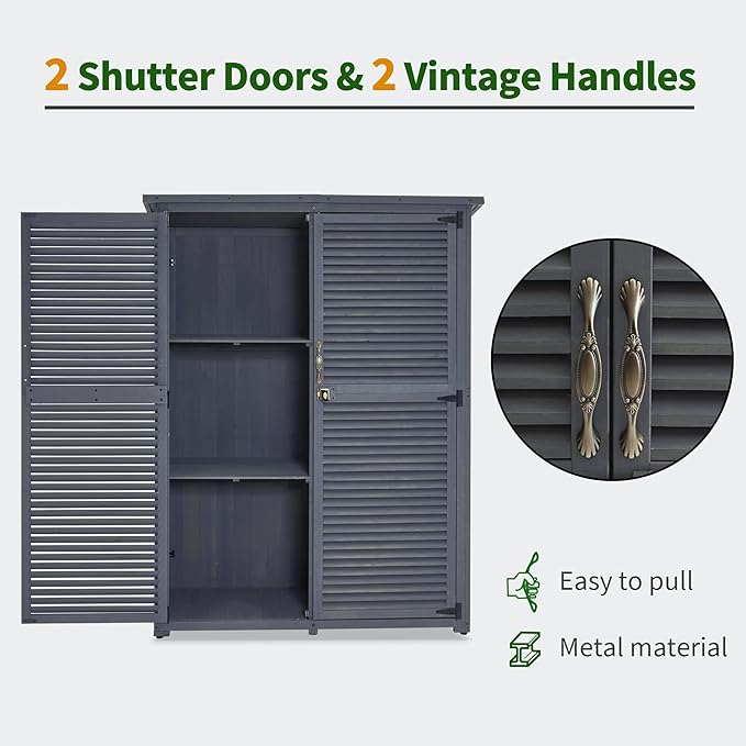 MCombo Outdoor Storage Cabinet, Wooden Storage Shed - Image 6