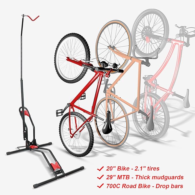 Vertical Bike Parking Stand- Space-Saving, Adjustable Freestanding Upright Bike - Image 9