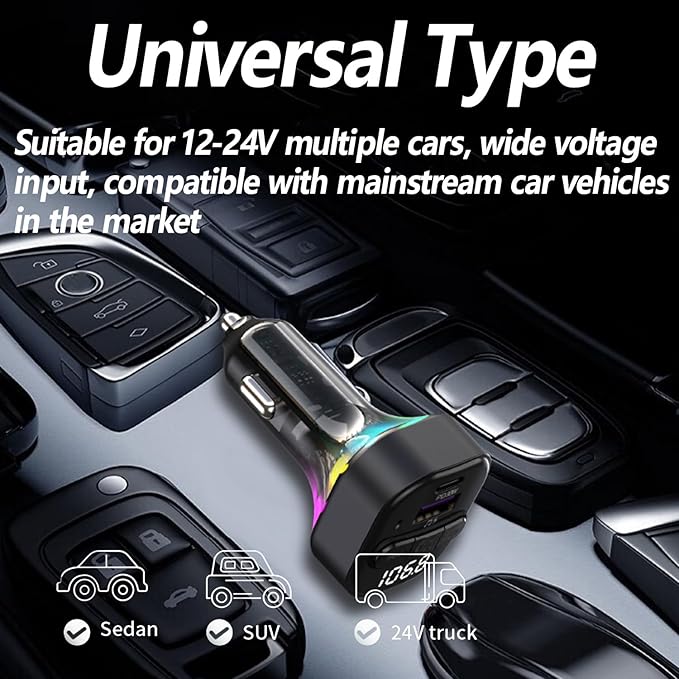 Bluetooth 5.3 FM Transmitter for Car, Wireless FM Radio Transmitter, Support - Image 7