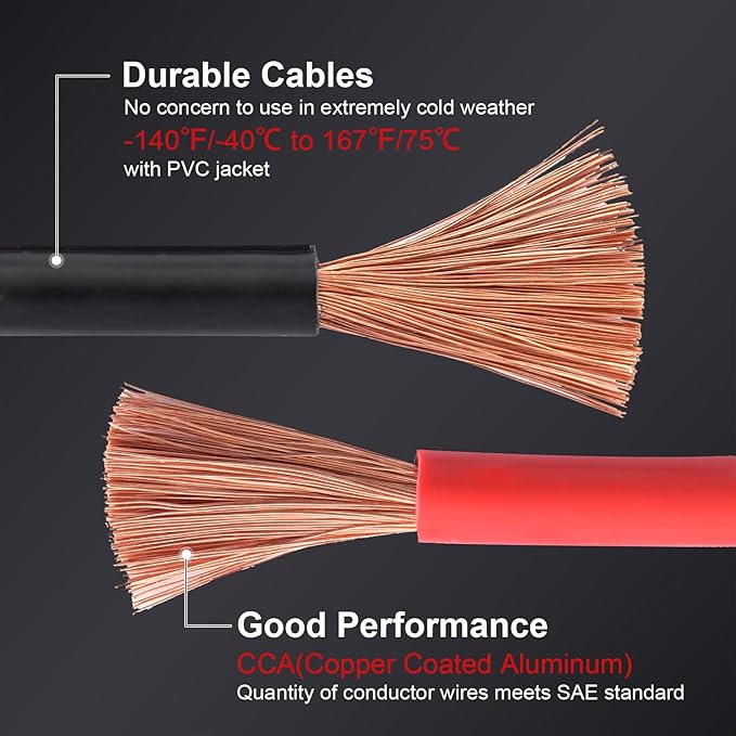 TOPDC 1 Gauge 25 Feet Jumper Cables - Image 3