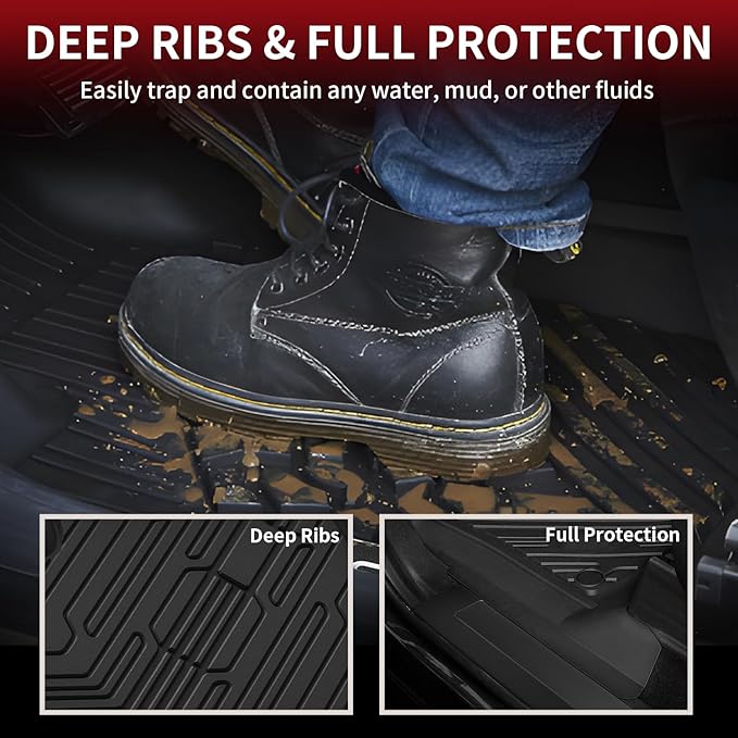 LASFIT Floor Mats for Ford F250 F350 F450 2017-2026 Crew Cab Front Bucket Seat - Image 3