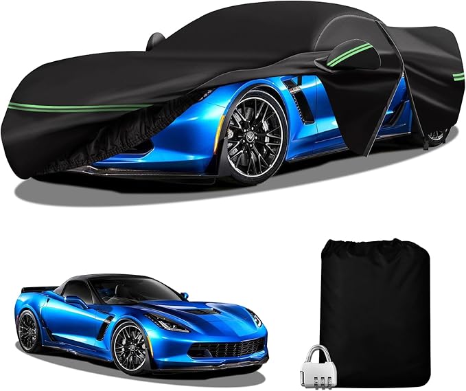 for Corvette 2014-2019 C7 Car Cover 210D Outdoor Waterproof UV Protection by DTNESS