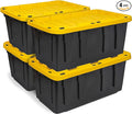 BLACK & YELLOW, 17-Gallon Heavy Duty Tough Storage Container & Snap-Tight Lid by BLACKYELLOW