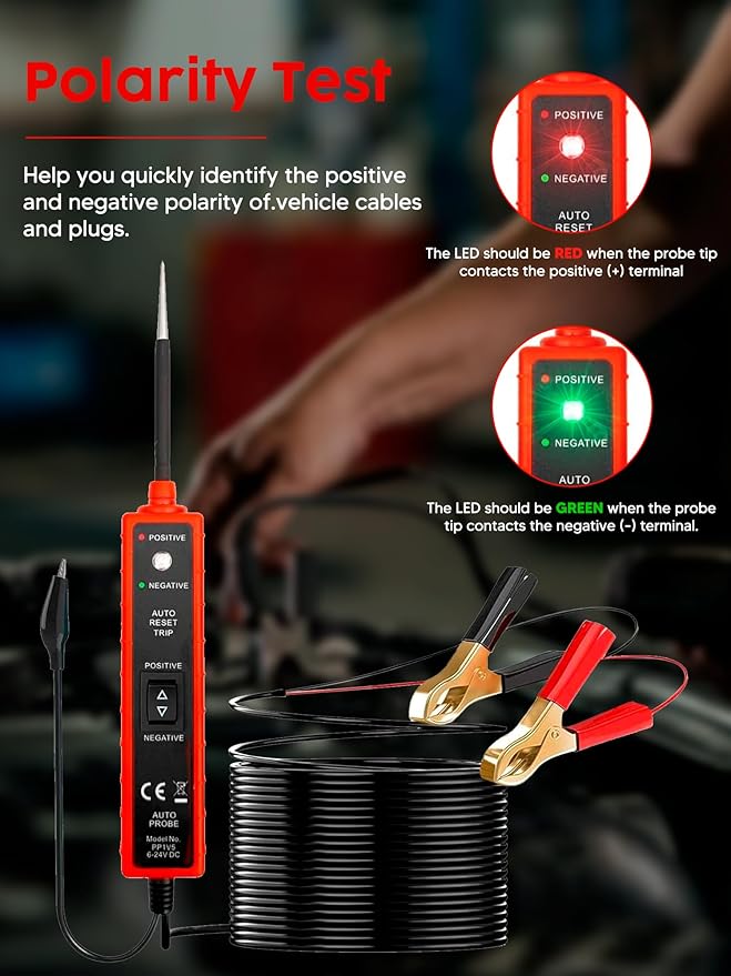 Power Circuit Probe Tester, 6-24V DC Circuit Tester, Test Light Automotive - Image 3