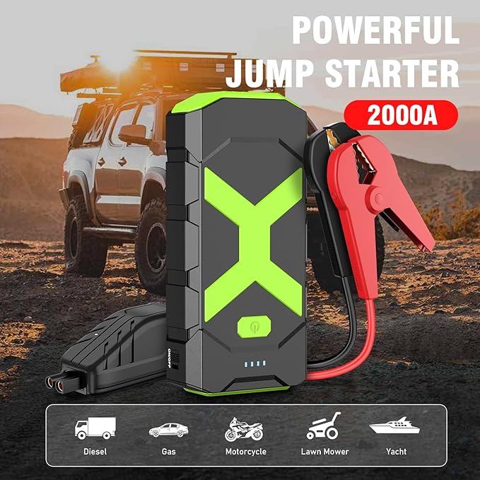 BOOKOO Jump Starter 2000A for Car/Boat/Lawnmower Portable 12V Car Battery Jump - Image 8