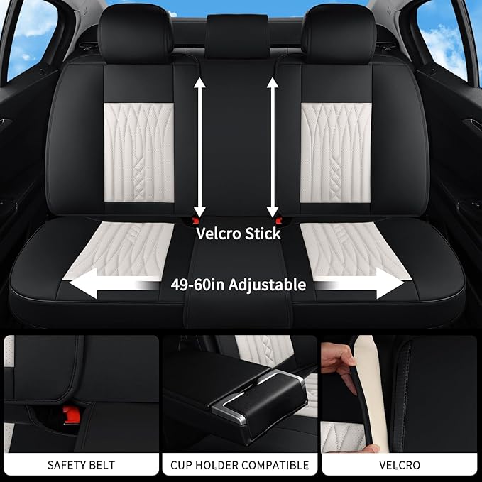 Car Seat Covers Full Set, Leather Seat Covers - Image 7