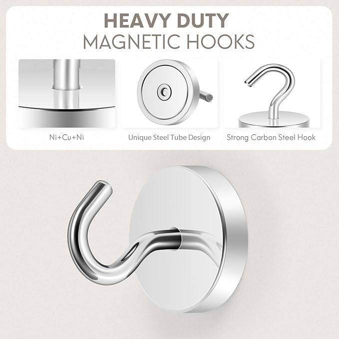Neosmuk Magnetic Hooks, Cruise Ship Essentials, 120lb+ Heavy Duty Magnetic Hooks - Image 6