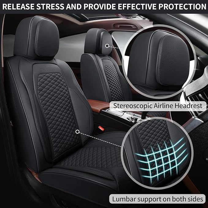 2 Packs Car Seat Covers Leather Car Seat Covers Universal Seat Covers - Image 2