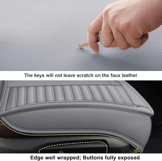 LINGVIDO Car Seat Covers, Breathable and Waterproof Faux Leather Automotive - Image 7