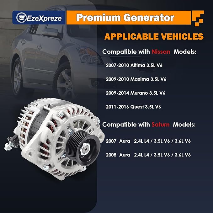 Ezexpreze Alternator fit 2007 2008 2009 2010 Nissan Altima, 2009 2010 - Image 2