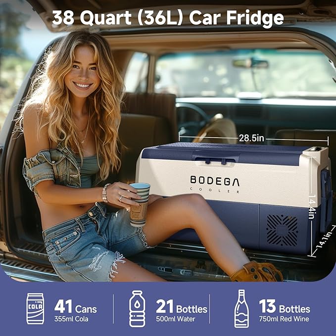 BODEGACOOLER 12 Volt Car Refrigerator, 38 Quart Portable Truck Freezer - Image 2