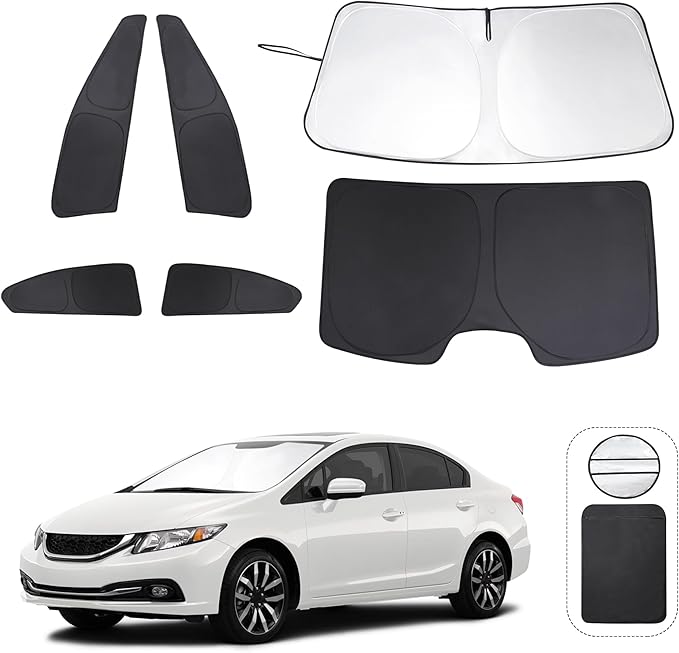TINGLU Window Shades for Honda Civic 2012 2013 2014 2015 Accessories Car Side by TINGLU