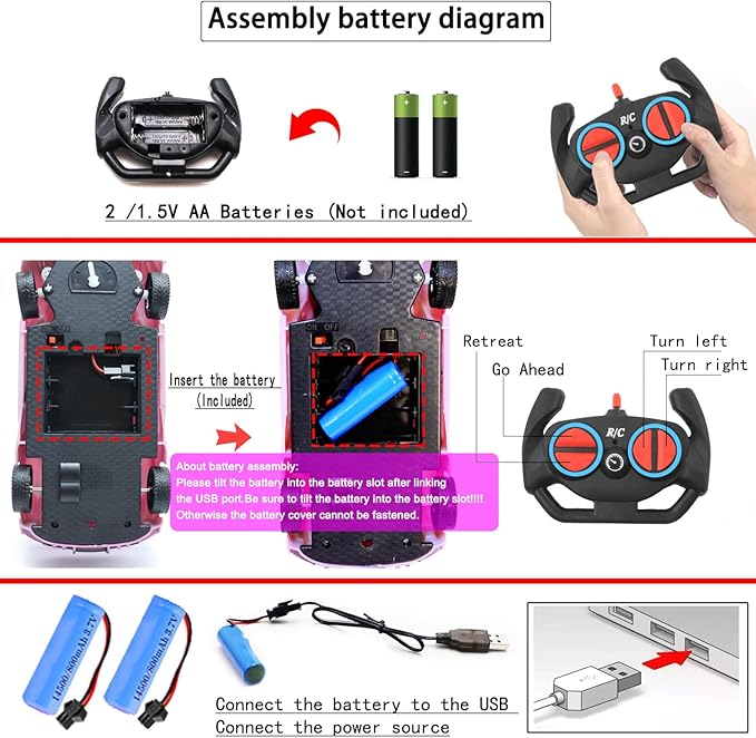 Remote Control Car for Girls, RC Sport Racing for Kids Hobby Toy, 2.4GHz - Image 4