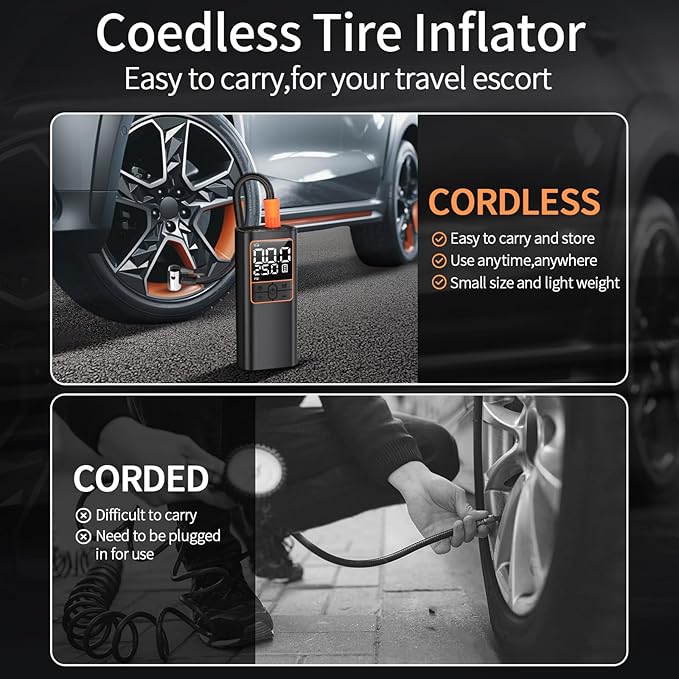 LAMONKE Tire Inflator Portable Air Compressor, 2X Faster Inflation Car Tire - Image 3