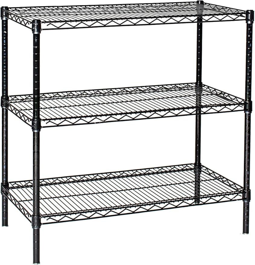 Omega 21" Deep x 72" Wide x 96" High 3 Tier Black Starter Shelving Unit by OmegaProductsCorporation