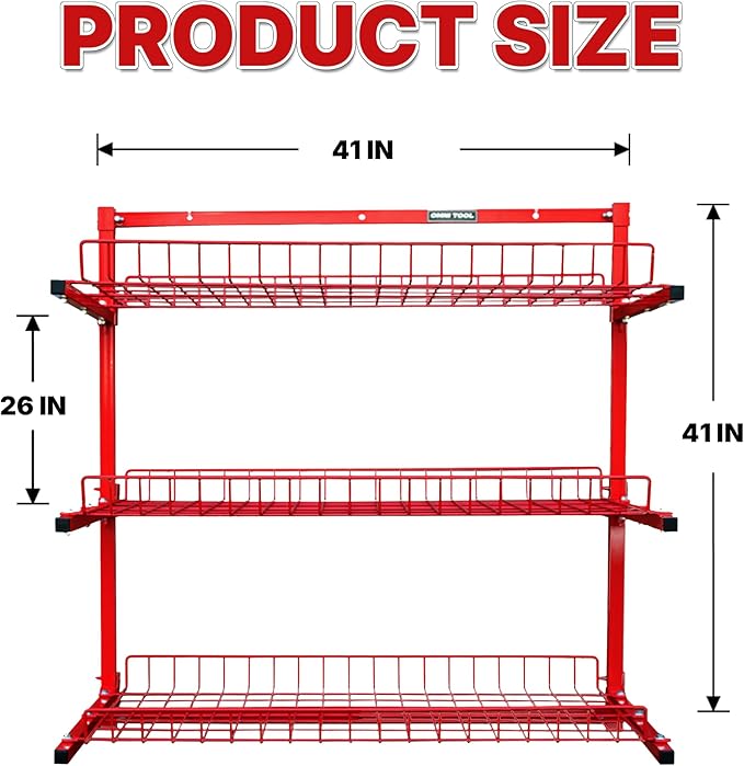 LAUCO Wall Mounted Storage Rack, 3-Level Metal Wall Shelving - Image 2