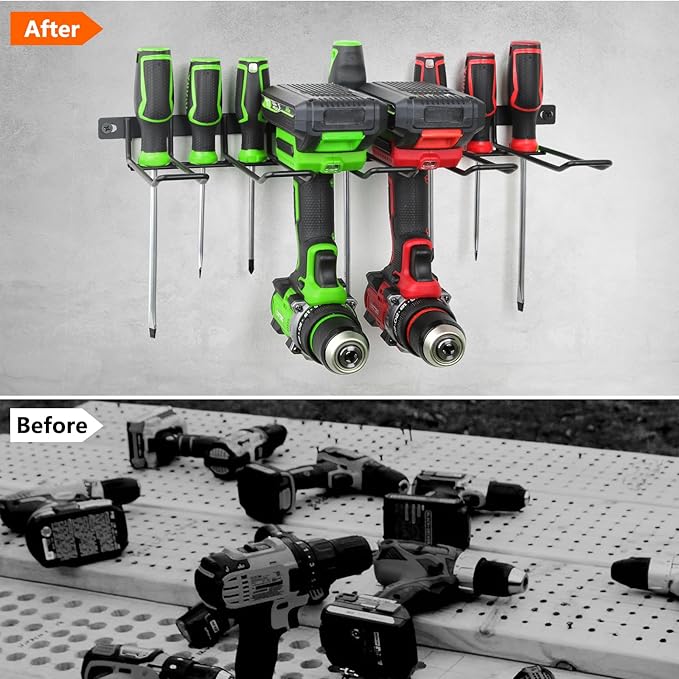 Power Tool Organizer, Cordless Drill Holder Wall Mount, Garage Tool Storage Rack - Image 4