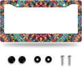 Boho License Plate Frame Beautiful Mandala Flowers License Plate Stainless by GORSNKYE