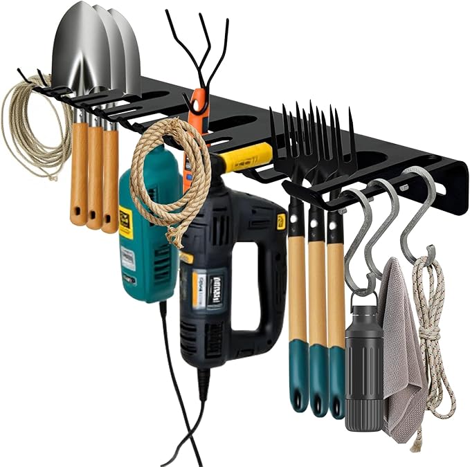 22‘’/25‘’/31‘’Black Wall-Mounted Tool Storage Rack, Suitable - Image 6