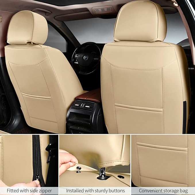 2 Packs Car Seat Covers Leather Car Seat Covers Universal Seat Covers - Image 3