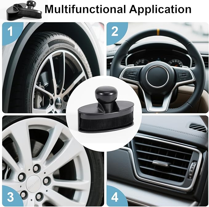 UNIMEIX Tire Shine Applicator Brush Large Vegan Oval Tire Shine Brush - Image 5