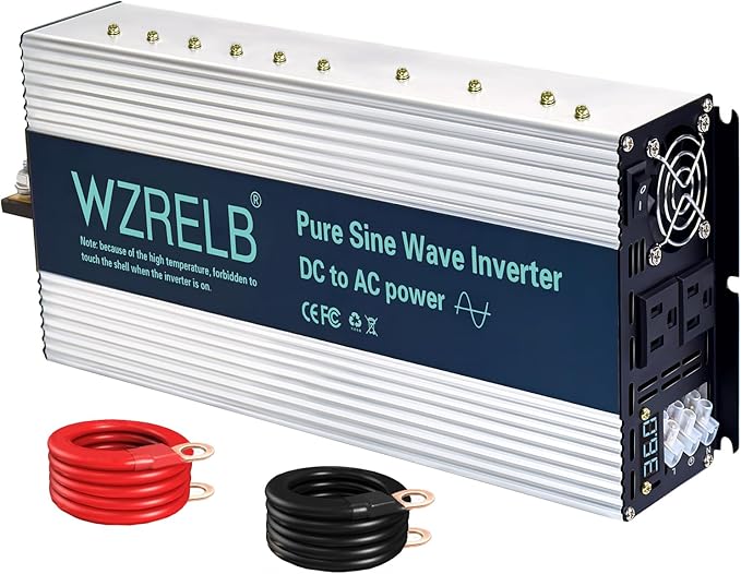 WZRELB 4000W Pure Sine Wave Inverter, Car Power Inverter 36V DC to 110V 120V AC by WZRELB