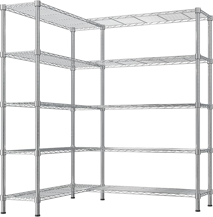 VINGLI 5 Tier Storage Shelves 1430LBS Heavy Duty Metal Shelving, Upgraded 58" W by VINGLI