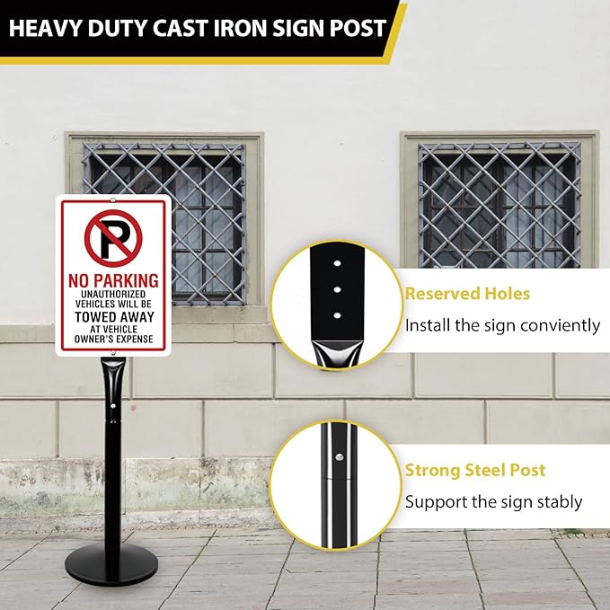 Parking Sign Post with Base - Image 3
