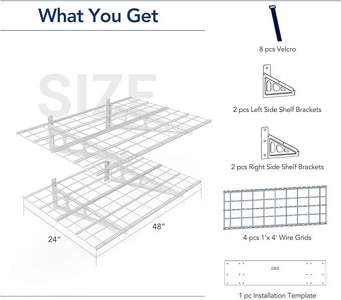 FLEXIMOUNTS 2-Pack 2x4ft 24-inch-by-48-inch Wall Shelf Garage Storage Rack Wall - Image 3