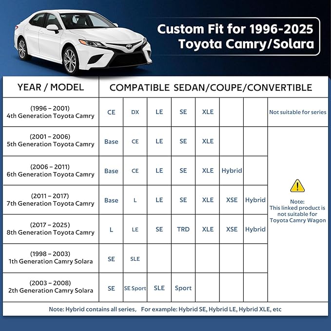10 Layers Car Cover Custom Fit for Toyota Camry Waterproof All Weather for - Image 3