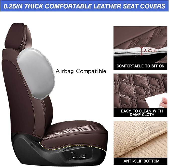 Car Seat Covers Full Set, Leather Seat Covers - Image 2