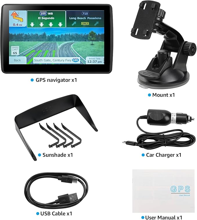 GPS Navigator for Car Truck RV, Latest 2025 Map 7 inch Touch Screen Car GPS - Image 6