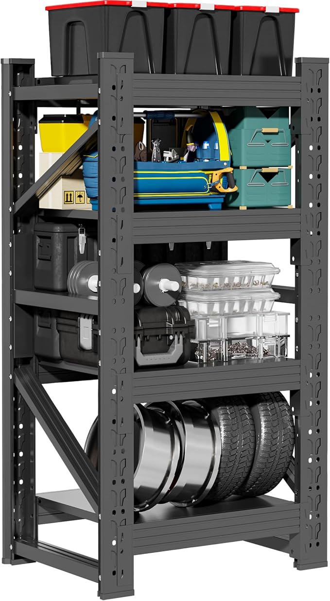 4-Tier Storage Shelves, Adjustable Industrial Metal Shelf System, 000lbs by Unknown