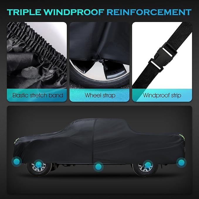 Car Cover Waterproof All Weather Full Outdoor Pickup Truck Cover Rain UV - Image 7