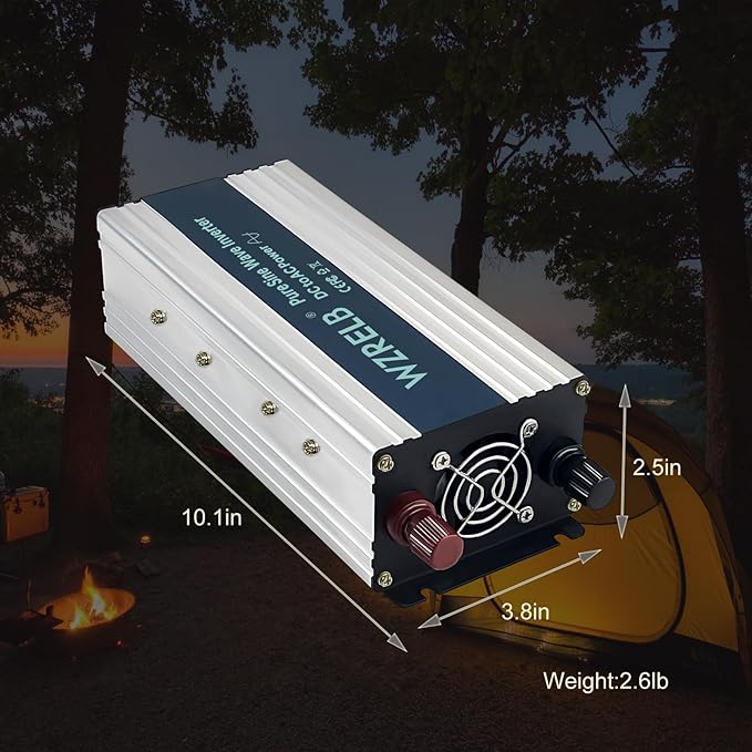 WZRELB 1000W Pure Sine Wave Inverter 24V DC to 110V 120V AC, Car Power Inverter - Image 6