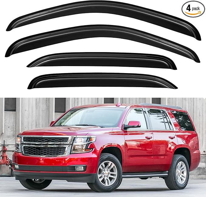 Window Visors Rain Guards for 2007-2014 Chevy Tahoe/GMC Yukon, Out-Channel by YQAUTEC