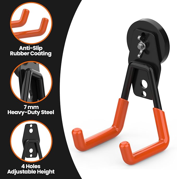 4 Pack Large Heavy Duty Magnetic Hook Extra Strong Magnetic Garage Hooks Big - Image 4